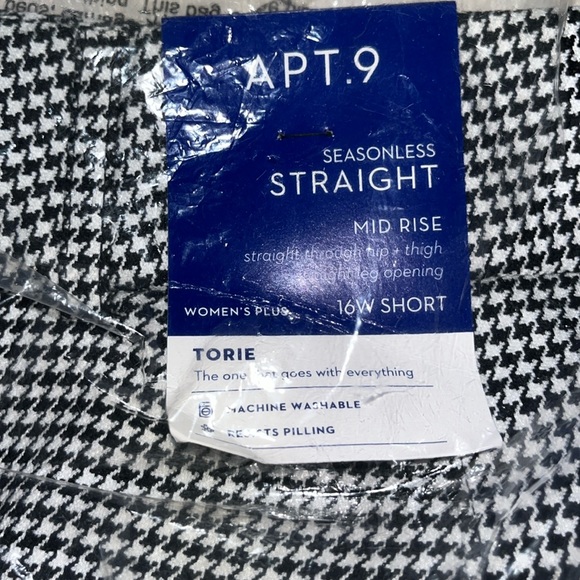 APT. 9 Torie Straight Black Houndstooth Pants - Picture 4 of 4